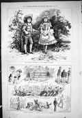 Antique Print Grattan Children Adelphi Theatre Athletic Sports Helena 1877 19th