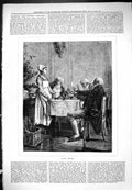 Antique Old Print Mayfair Irvings Richard After Dinner Table Man Woman 1877