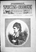 Antique Print 1877 Portrait Miss Bella Moore Mrs Fred Vokes Beautiful Woman