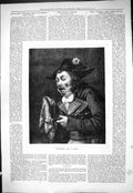 Old Antique Print 1877 Portrait Something Like A Pinch Man Smoking Pipe 19th