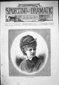 Original Old Antique Print 1877 Portrait Miss Kate Pattison Beautiful Woman