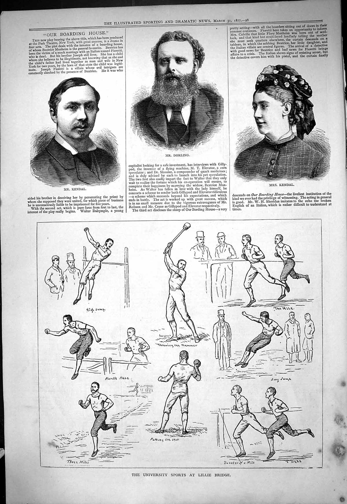 Old 1877 Portrait Kendal Dorling University Sport Lillie Bridge Athle Victorian