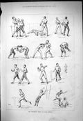 Old 1877 University Sport Lillie Bridge Boxing Running Hurdle Race Po Victorian