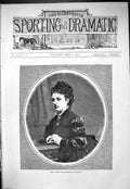 Old Print 1877 Portrait Mrs Ellen Foulston-Hunt-Foulston Beautiful Woman 19th