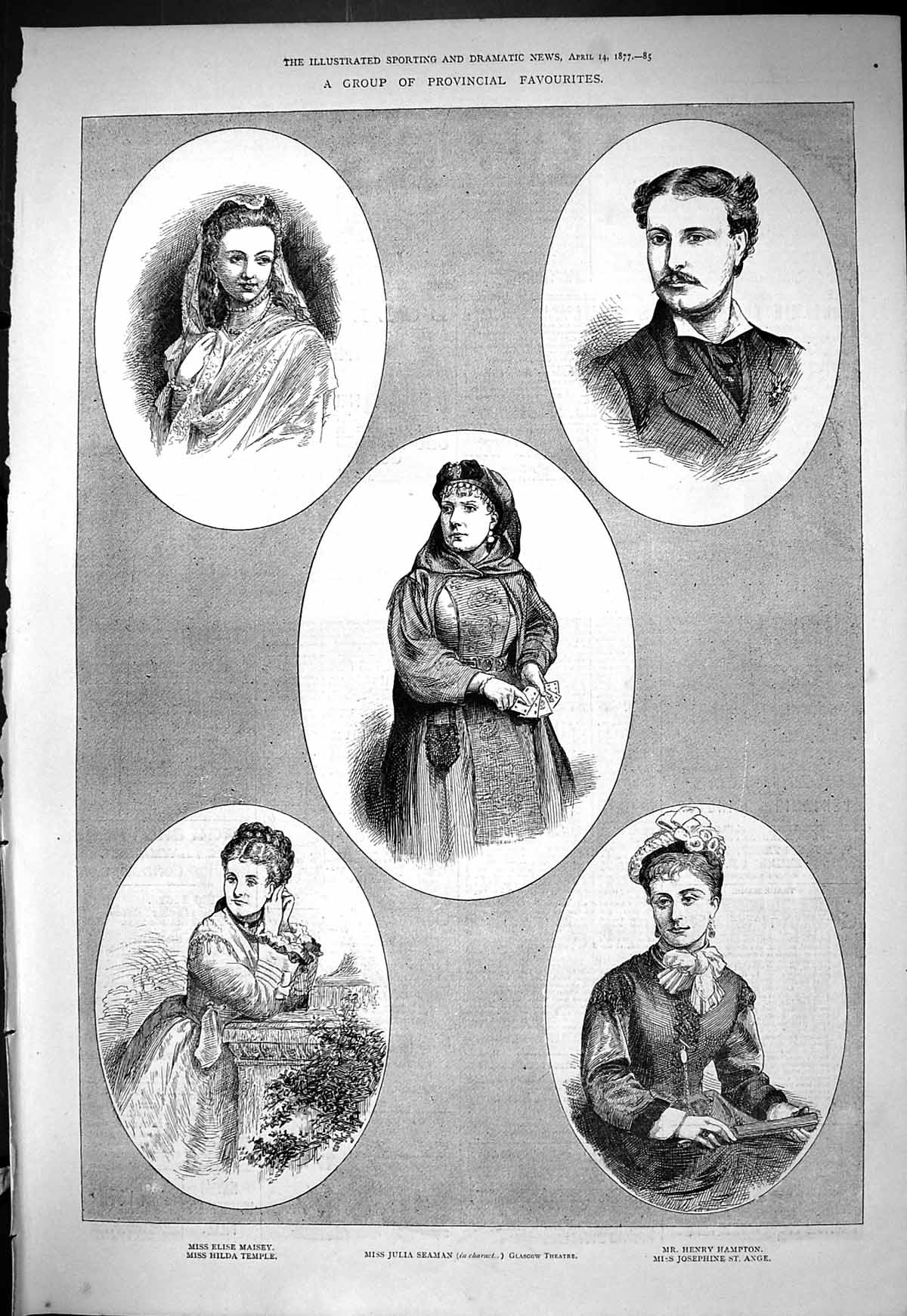 Old 1877 Portrait Elise Maisey Hilda Temple Hampton Ange Julia Seaman Victorian