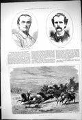 Old 1877 Portrait Edward Payson Weston Daniel O'Leary Catching Wild H Victorian