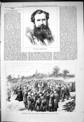 Original Old Antique Print 1877 Portrait Andrew Halliday Funeral Scene Grave