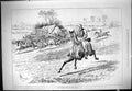 Original Old Antique Print 1877 Horse Racing Jockeys Wrong Side Flag Sport 19th