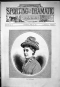 Original Old Antique Print 1877 Portrait Beautiful Woman Miss Myra Holme 19th