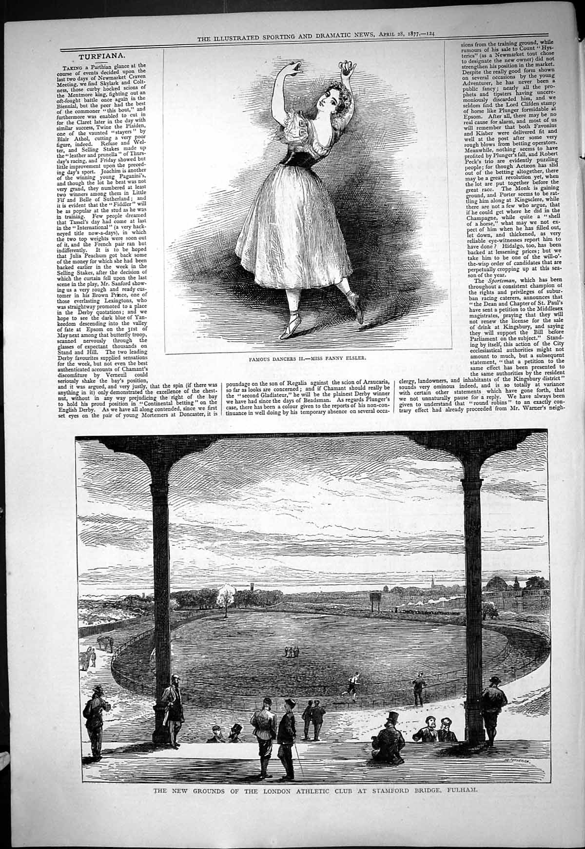 Old 1877 Famous Dancer Miss Fanny Elsler London Athletic Club Stamfor Victorian