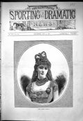 Original Old Antique Print Portrait Beautiful Woman Miss Madge Myrtle 1877 19th