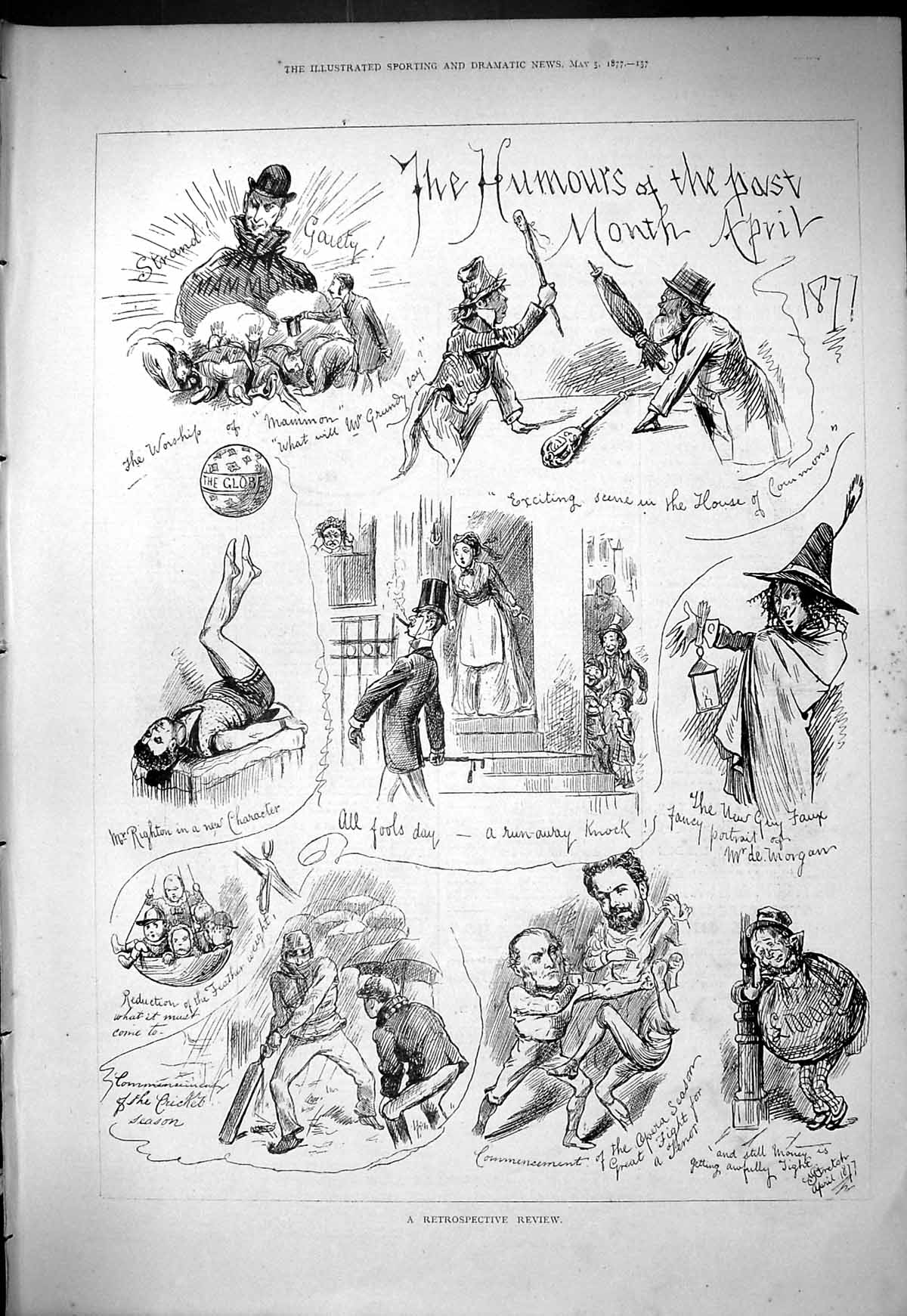 Old 1877 Humour Sketch Theatre Strand Gaiety Tenor Singing Morgan Rig Victorian