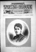 Original Old Antique Print 1877 Portrait Beautiful Woman Mdlle. Emilia Chiomi