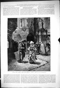 Old Antique Print 1877 Scene Faust Marguerite Opera Play Theatre Romance 19th