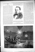 Old 1877 Portrait Clerks Course Langlands Spearing Pike Fish Sweden F Victorian
