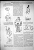 Original Old Antique Print 1877 Captious Critic Theatre Captain Cuff Righton