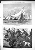 Old 1877 Start Yacht Race Police Runnaway Dogs Candidates Preliminary Victorian