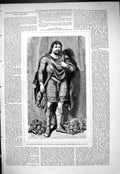 Antique Old Print 1877 Portrait Creswick Theatre Actor Farewell Performance