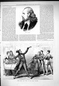 Original Old Antique Print Portrait Odell 1877 Scene Love Wins Surrey Theatre