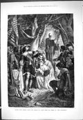Original Old Antique Print 1877 Scene Opera Der Freischutz Theatre Victorian