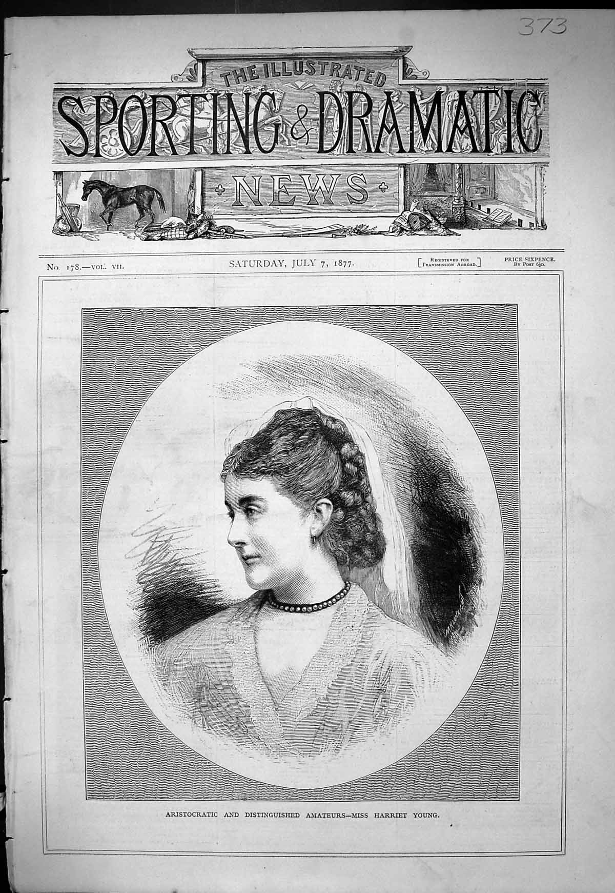 Old 1877 Portrait Aristocratic Distinguished Amateur Miss Harriet You Victorian