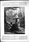 Original Old Antique Print 1877 Gentle Art Man Fishing Lady Romance Victorian