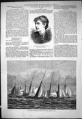Old 1877 Portrait Marie Illington Gravesend Regatta Ladies Cup Yacht Victorian
