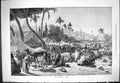 Original Old Antique Print 1877 Scene Camel Market Cairo Egypt 19th