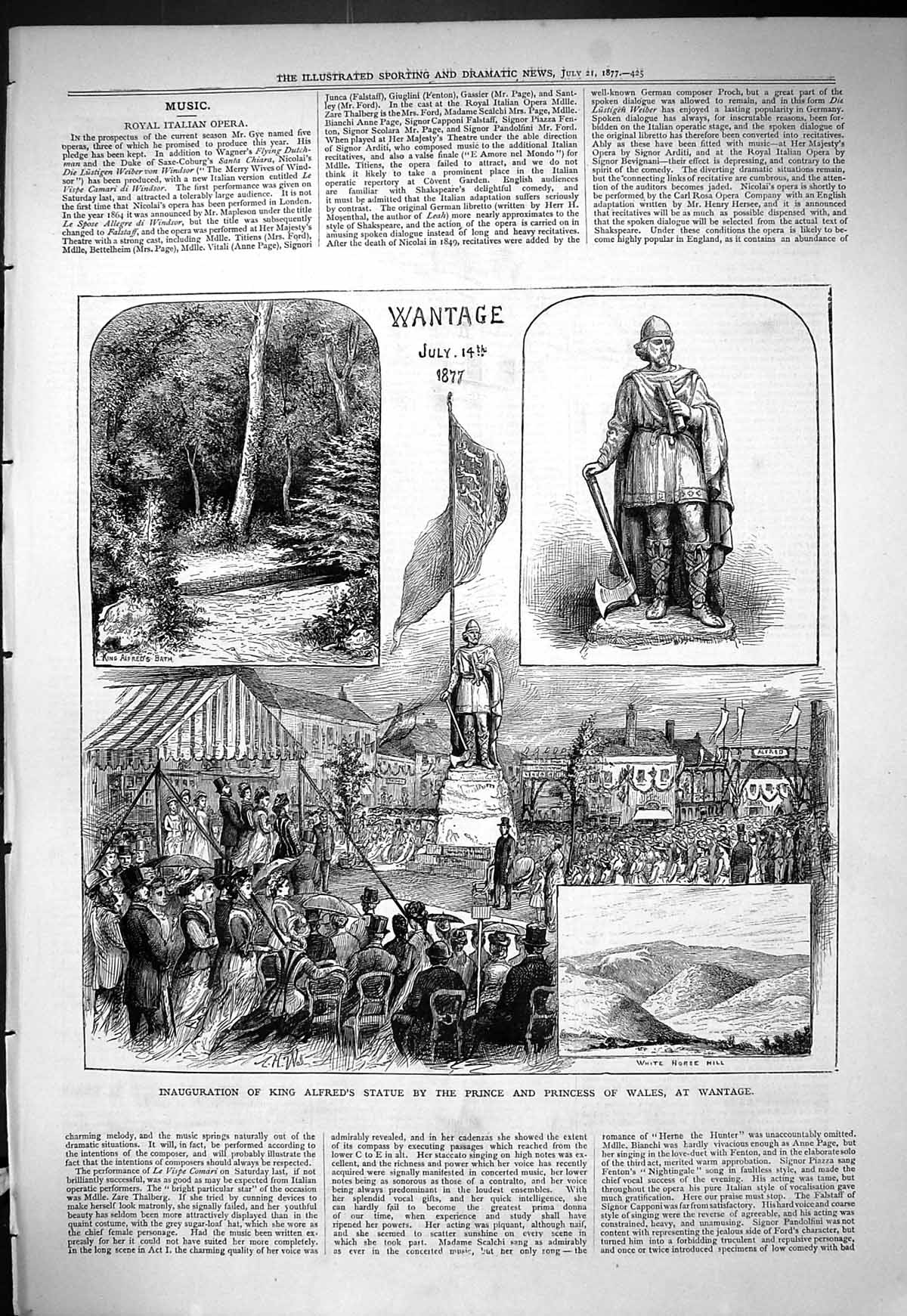 Old Inauguration King Alfred Statue Prince Wales Wantage White Horse