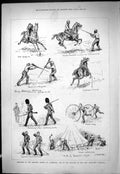 Old Print Athletic Sports Aldershot Artillery Company Siers Bayonet 1877 19th