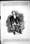 Original Old Antique Print 1877 Character Portrait Laferriere Man Victorian