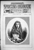Original Old Antique Print 1877 Portrait Beautiful Woman Miss Carlisle 19th