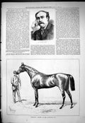 Antique Print Hampton Horse Winner Goodwood Cup 1877 Portrait Edward Lloyd 19th