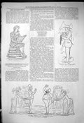 Antique Old Print Theatre Captious Critic Boulogne Man Reading Newspaper 1877