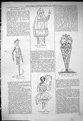 Original Old Antique Print 1877 Theatre Captious Critic Psycho Zoe Victorian