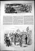 Old Print 1877 Nubians Alexnadra Palace Morning Toilet Bicycling Crystal 19th