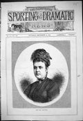 Original Old Antique Print 1877 Portrait Miss Amy Crawford Beautiful Woman 19th