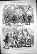 Original Old Antique Print 1877 Scene Creole Sea Nymphs Folly Theatre Actors