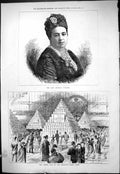 Old Print 1877 Portrait Theresa Tietjens Cheese Fair Islington Dairy Show 19th
