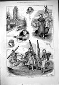 Old 1877 Day Dunkirk Market Place Cathedral Fisher Girls Tower Keeper Victorian