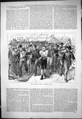 Original Old Antique Print 1877 Athletics Finish Line 1500 Miles Walk Athletes