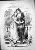 Antique Old Print 1877 Madame St. Clair Miss Lucan Romeo Juliet Park Theatre