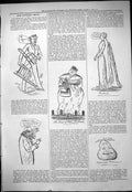 Antique Old Print 1877 Theatre Captious Critic Franklin Queen Comedy Rachel