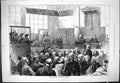 Original Old Antique Print 1877 Detectives Bailey Court Room Scene Judge Jury