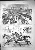 Antique Print 1877 Lord Mayor'S Show England Mexico LeopHorses Racing Islin