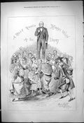 Original Old Antique Print 1877 Rally Round Horace Wigan Drury Lane Theatre