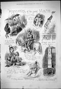 Antique Old Print 1877 Humours November Lord Mayor Show Theatre Royal Phelps
