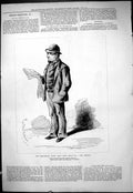 Original Old Antique Print 1877 Theatrical House Jack Built Porter Theatre Man