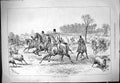 Original Old Antique Print 1877 Burst Pytchley Hunting Horses Huntsmen Sport