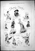 Antique Old Print 1877 Shooting Stars Theatre Actors Actress Folly Cameron 19th